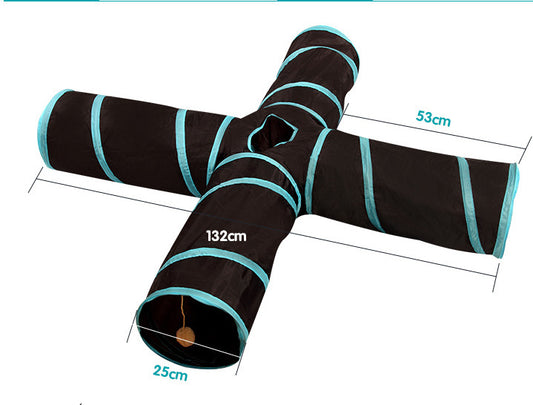Katzen-Tunnel Regenbogen - Interaktives Spielzeug Faltbar - Alles für deine Haustiere
