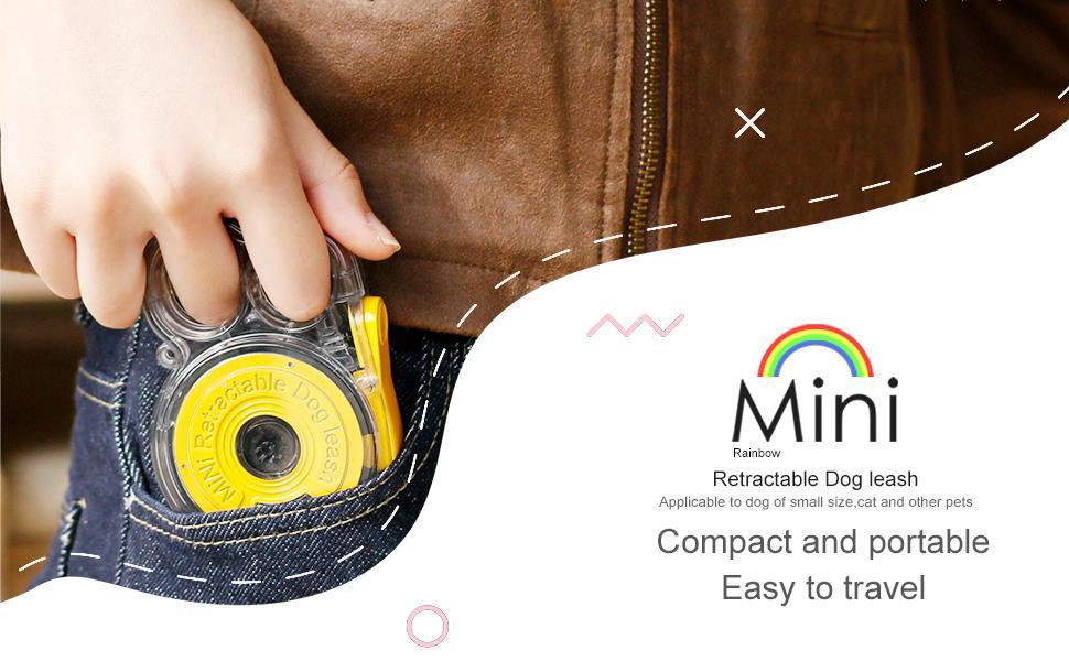 Mini Retractable Dog Leash - For Small Pets Lightweight Design Easy To Use Ideal For Outdoor Use