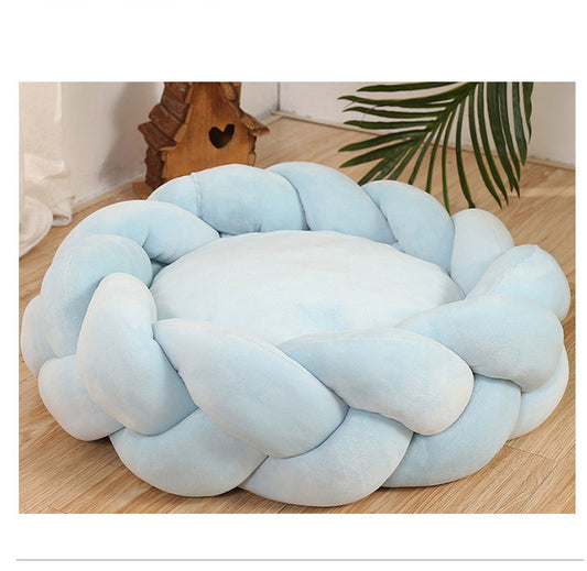 Pet kennel Fried Dough Twists dog kennel filling yarn cat kennel round universal mat detachable cat kennel dog kennel - Alles für deine Haustiere