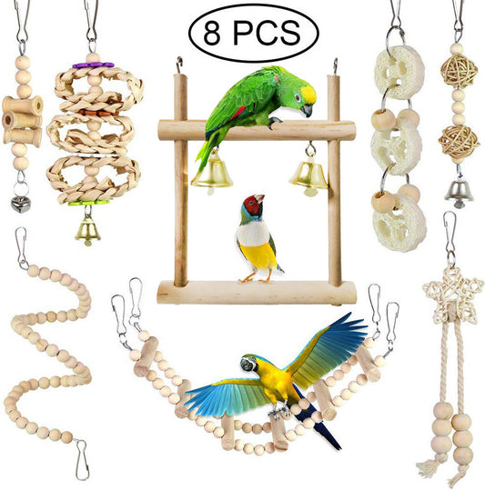 Parrot Chewing Toy Set – 8-teiliges Vogelspielzeug