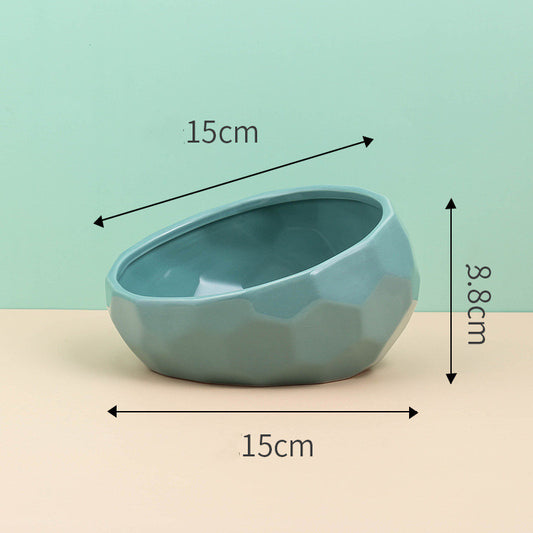 Pet Supplies Bowl Ceramic Cat Bowl Dog Bowl Oblique Mouth - Alles für deine Haustiere