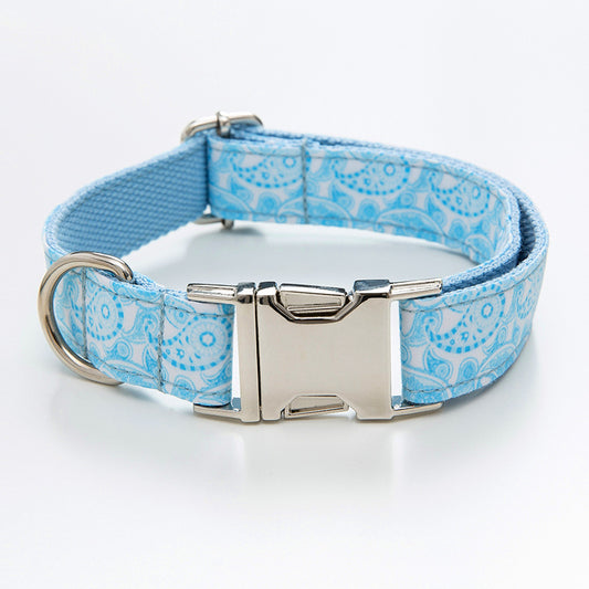 Paisley Haustierhalsband-Set mit Leine - Hundehalsband mit Fliege