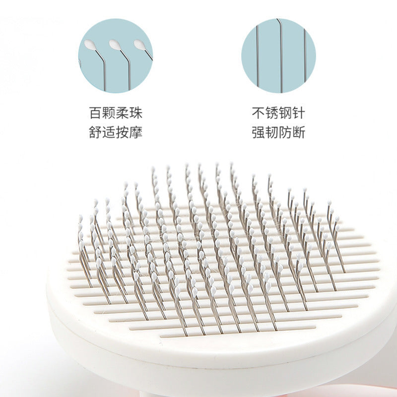 Pet Self Cleaning Cat Brushes, Cat Grooming Brush For Dogs Cats For Long Haired & Short Hair Gently To Remove Loose Undercoat, Mats Tangled