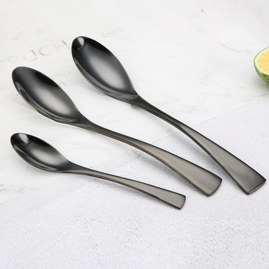 Portugal Titanium Black Stainless Steel Western Cutlery Set for Hotel and Restaurant Knife Fork Spoon Suite Factory Wholesale - Alles für deine Haustiere