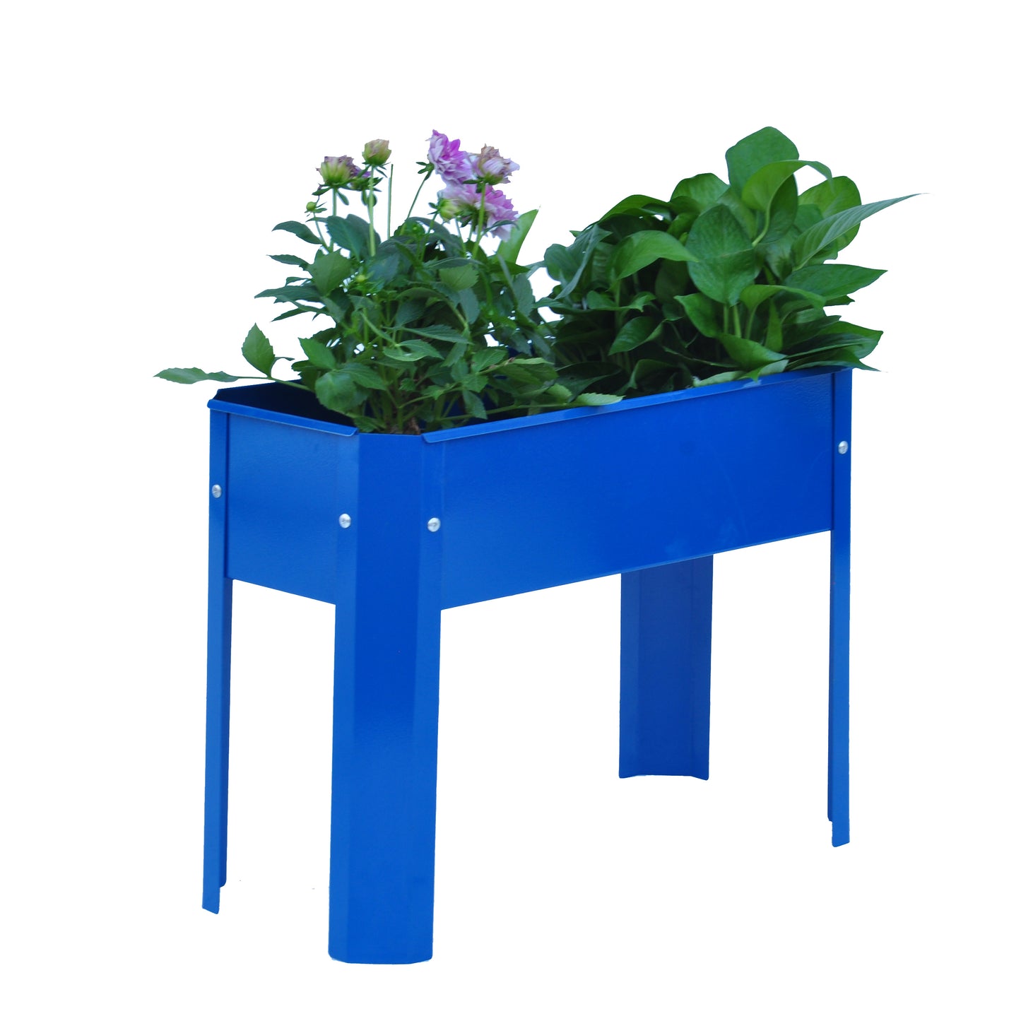 Erhöhtes Gartenbeet, erhöhter Blumentopfkasten aus Metall für den Außenbereich, geeignet für Hinterhof und Terrasse, große Blumentöpfe (Blau * 2)
