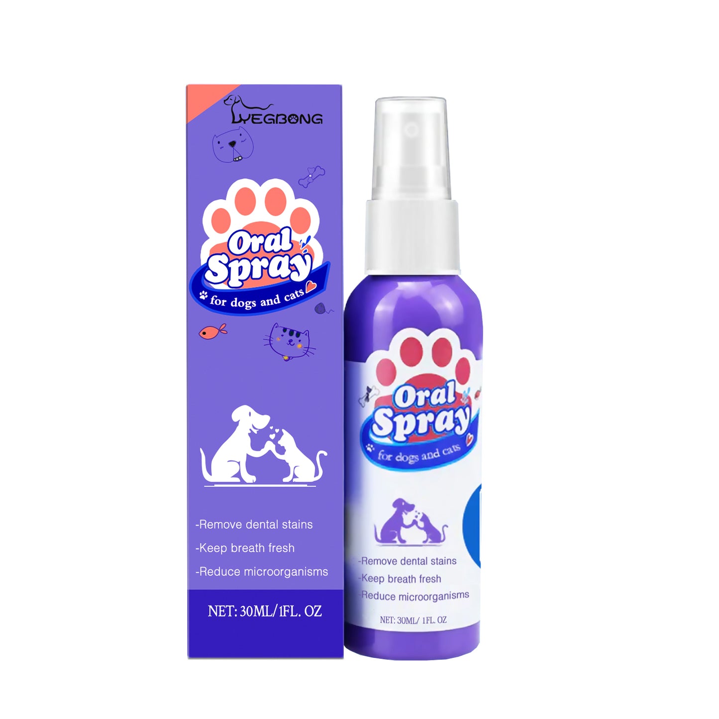 Tooth Cleaning Spray For Cats And Dogs, Remove Tooth Stains Fresh Breath Pets Oral Care Spray - Alles für deine Haustiere