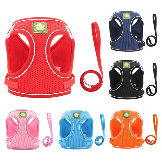 Reflective Cat Harness Leash Set Adjustable Harness Leashes Vest For Puppy Cats Walking Breathable Mesh Chest Strap Pet Product - Alles für deine Haustiere