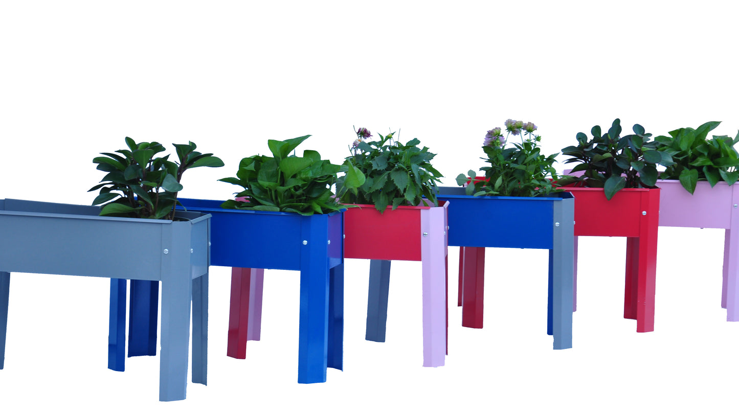 Erhöhtes Gartenbeet, erhöhter Blumentopfkasten aus Metall für den Außenbereich, geeignet für Hinterhof und Terrasse, große Blumentöpfe (Blau * 2)