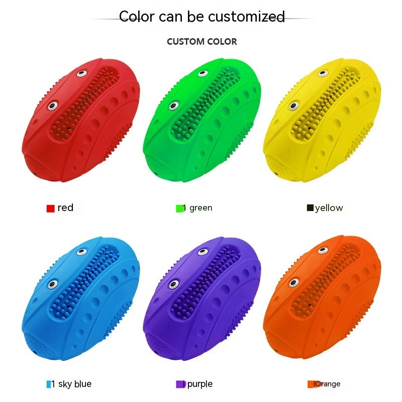 Rugby-Spielzeug Gummi mit Geräusch - Naturkautschuk Molar-Spielzeug