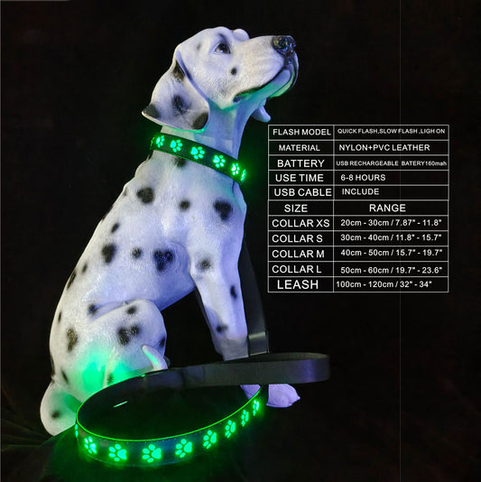 Led Rechargeable and Luminous Dog Paw Anti-Accident, Anti-Loss and Anti-Loss Light Warning Dog Collar Pet Collar - Alles für deine Haustiere