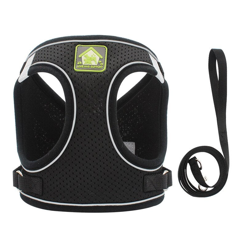 Reflective Cat Harness Leash Set Adjustable Harness Leashes Vest For Puppy Cats Walking Breathable Mesh Chest Strap Pet Product
