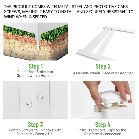 Sichtschutz-Paneele Vinyl Weiß - Für Klimaanlage & Mülltonne - Alles für deine Haustiere
