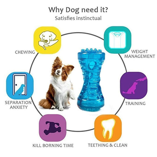 TPR Large Dog Bone Rubber Pet Toy Sound Strong Bite-Resistant Pets Teethbrush Toys - Alles für deine Haustiere