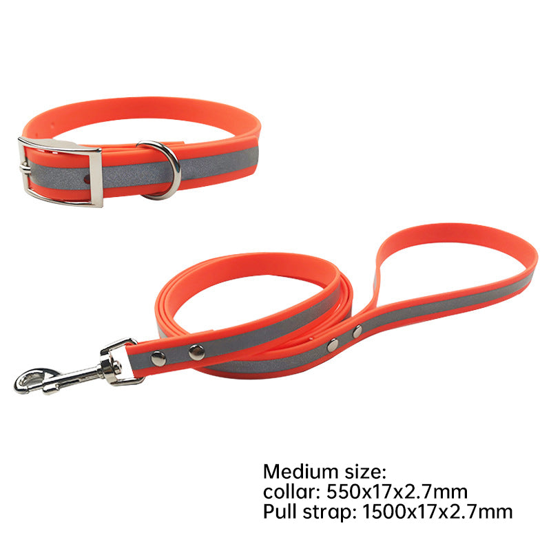 Night Reflective Film Pvc Dog Traction Strap Dog Walking Rope Pet Set Collar Strap Dog Walking Chain - Alles für deine Haustiere