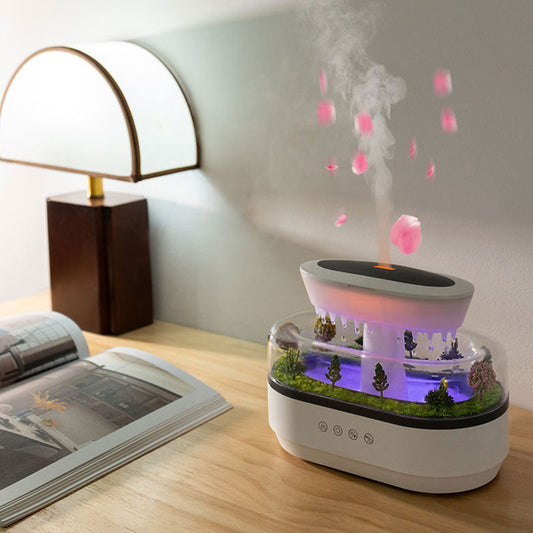 Raindrop - style aroma humidifier with lights, white noise, and essential oil diffusion for home. - Alles für deine Haustiere