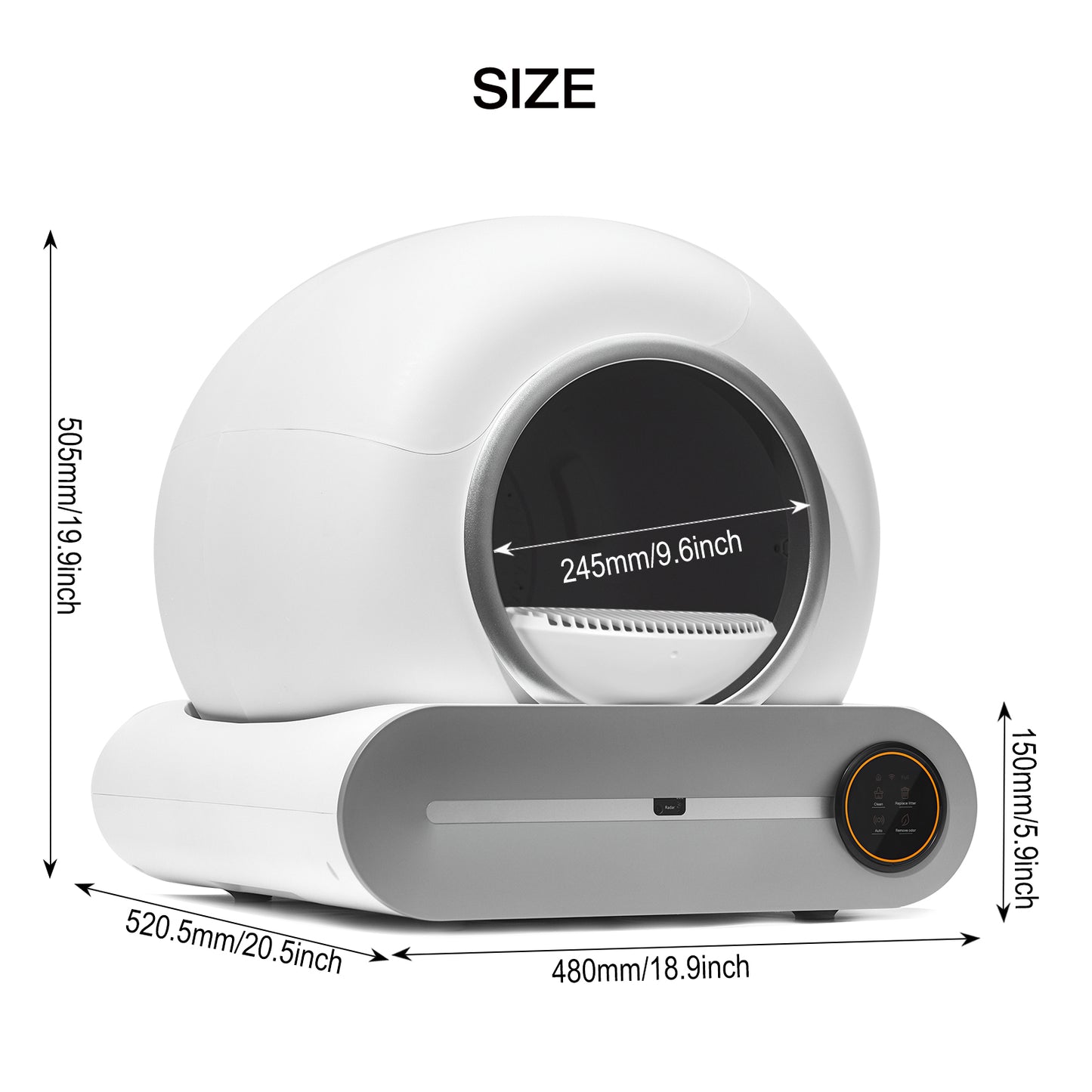 Automatische Reinigung, beseitigt Gerüche, unterstützt WiFi-Anwendungssteuerung, intelligente automatische Katzentoilette mit Polsterung