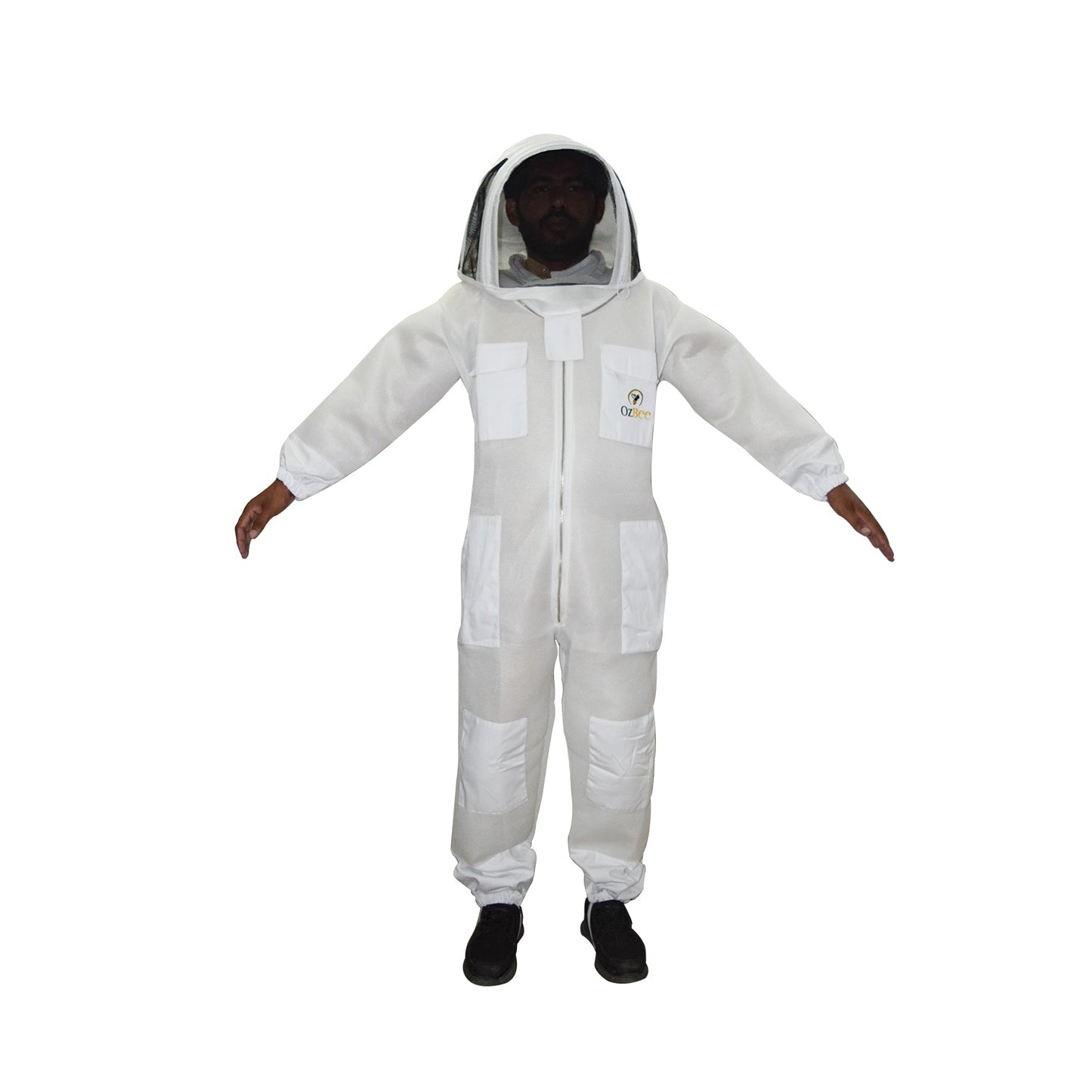 Beekeeping Starter Kit For Beekeepers With OZ Bee 2 Layer Mesh Ventilated Hoodie Viel Suit Protective Gear-4