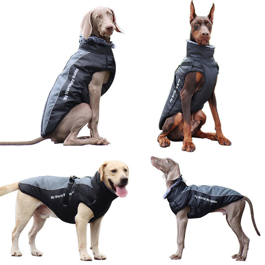 New Large Pet Clothes Warm Reflective Dog Clothes Thickened Dog Jackets Pet Cotton Coats - Alles für deine Haustiere