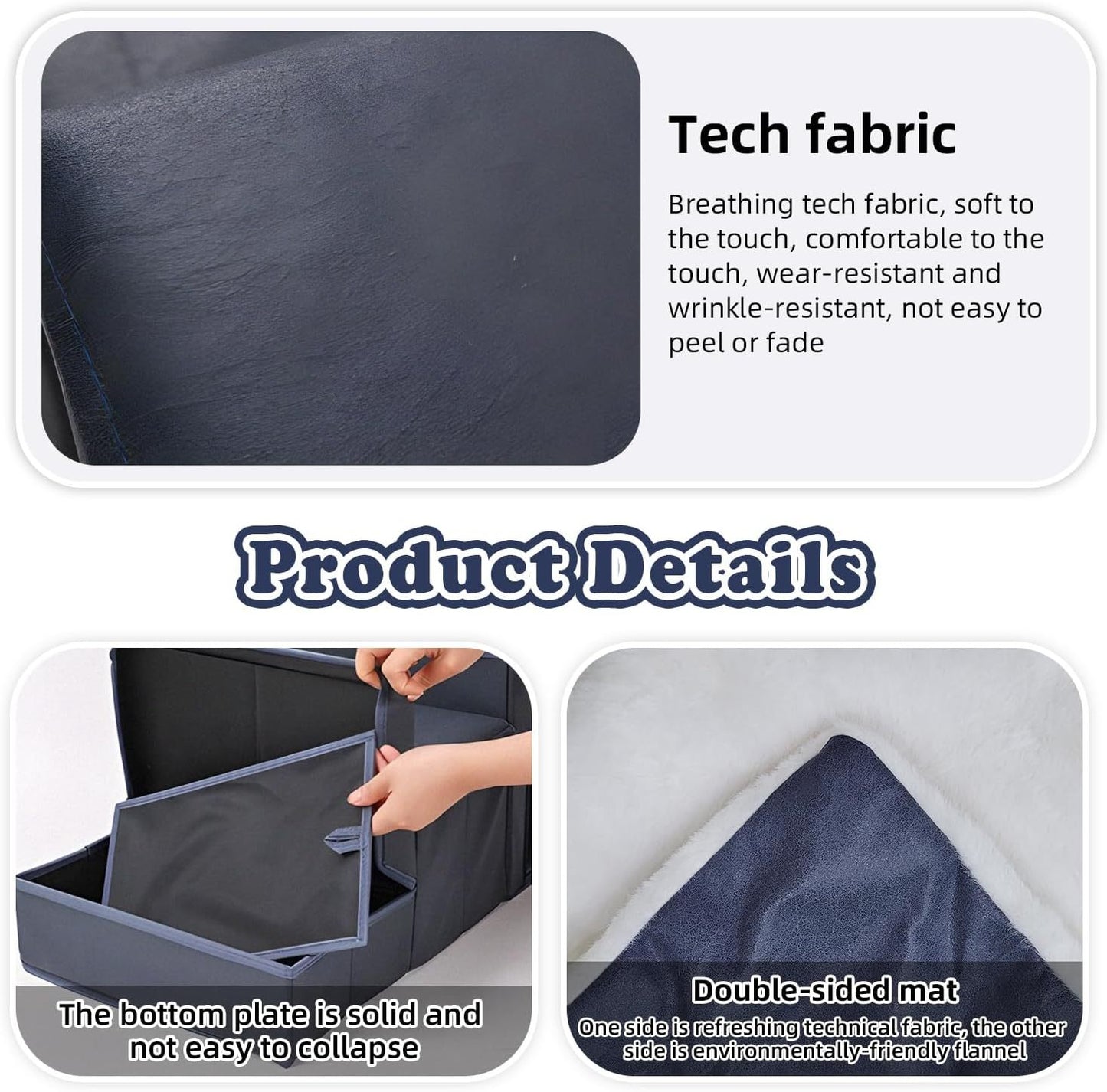 Foldable Dog Stairs With Storage - 3-Level Small To Medium Dog Breed Ramp, Oxford Fabric, Suitable For High Beds And Sofas, Pet Ladder, Dog Stairs