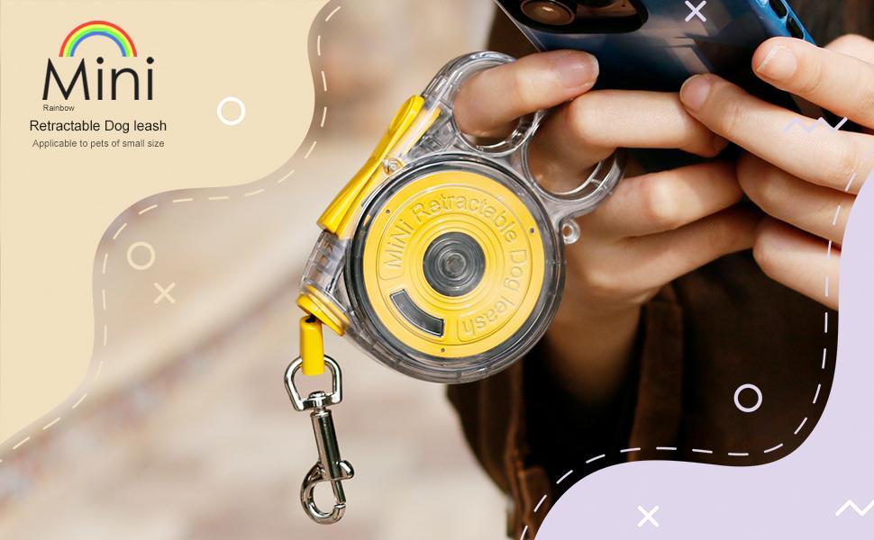 Mini Retractable Dog Leash - For Small Pets Lightweight Design Easy To Use Ideal For Outdoor Use