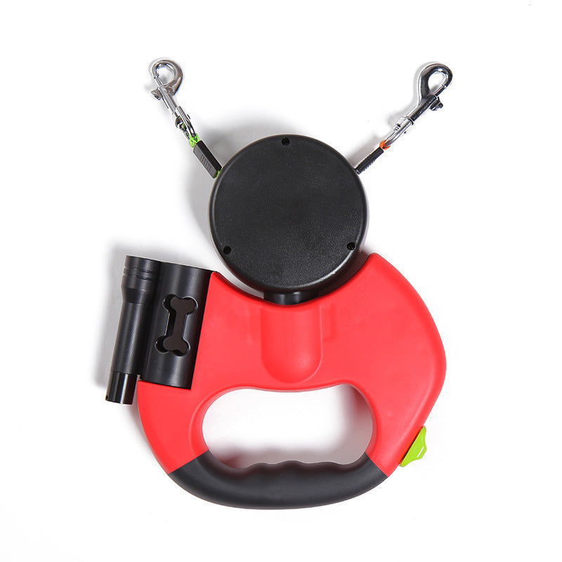 Retractable Dog Leash For Small Dogs Reflective Dual Pet Leash Lead 360 Swivel No Double Dog Walking Leash With Lights Pet Products - Alles für deine Haustiere