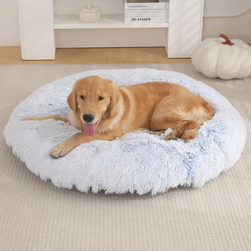 Round Pet Mat Dog Bed Plush Warm Sleep Dog Bed Cathouse Doghouse