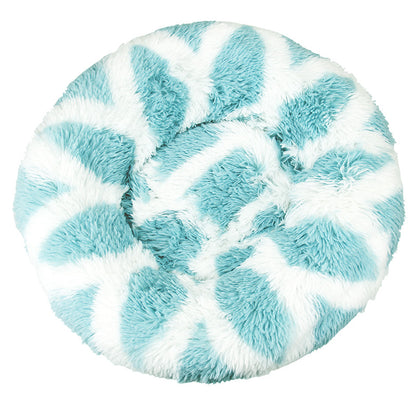 Dog Kennel Cat Kennel Plush Round Gradual Change Pet Kennel Dog Bed Winter Mat Gradual Change Pet Mattress Pet Supplies