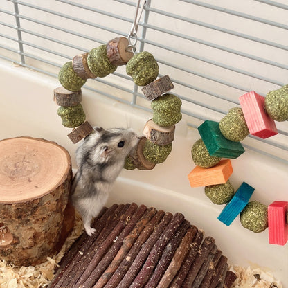 Hamster Toy Guinea Pig Rabbit Snack Totoro Molar Bite Toy Decorative Ring Straw Ball Applewood Molar Rod