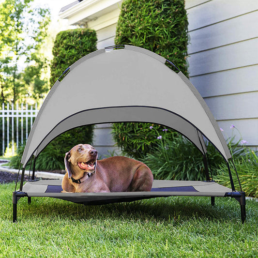 Pet Camp Bed mit Sonnendach – Outdoor Haustierliege