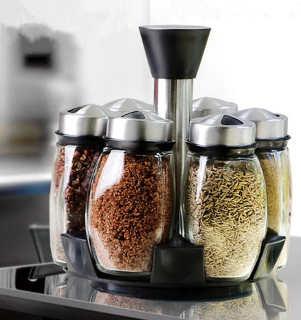 7-teiliges Spice Rack Set – Salz Pfeffer Gewürzgläser