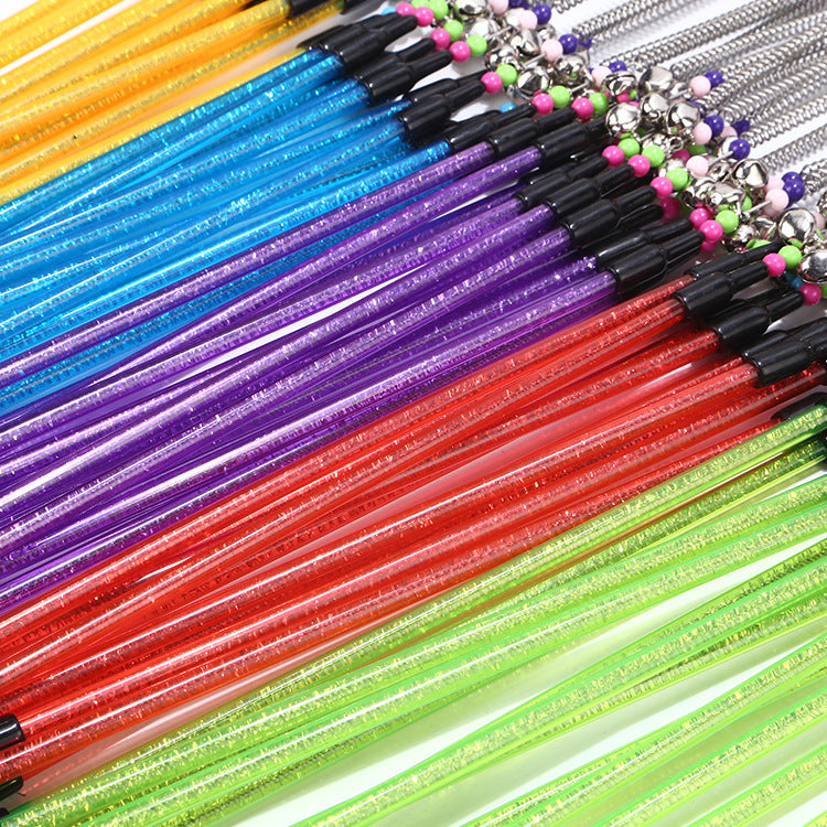 Spring bells, color beads, cat stick, feather cat stick, cat supplies, cat toys
