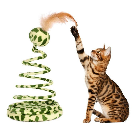 Spring Snake Cat Toy – Spielzeug mit Feder und Ball