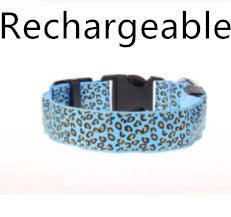 LED Dog Collar Safety Adjustable Nylon Leopard Pet Collar - Alles für deine Haustiere 