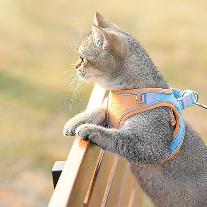 Katzen-Zugseil, Brustgeschirr im Weste-Stil, niedliches Anti-Schlaganfall-Katzen-Laufseil