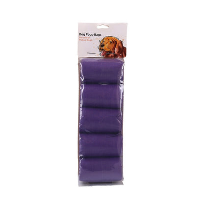 Biodegradable purple pet vest bag with roll up pet garbage bag and fecal collection bag