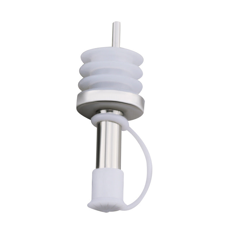 Stainless Steel Oil Bottle Stopper Pour Oil Stopper Silicone With Cap 2.4cm Stainless Steel Wine Olive Oil Pourer Dispenser