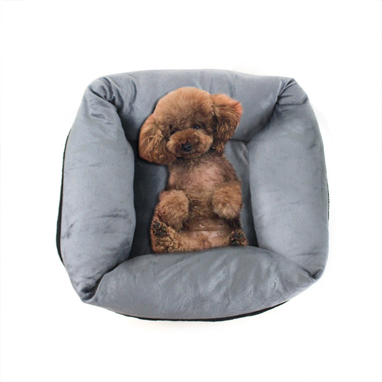 Autumn And Winter Deep Sleep Cat Kennel Kennel Corduroy Soft Warm Short Plush Liner Square Nest Pet Nest