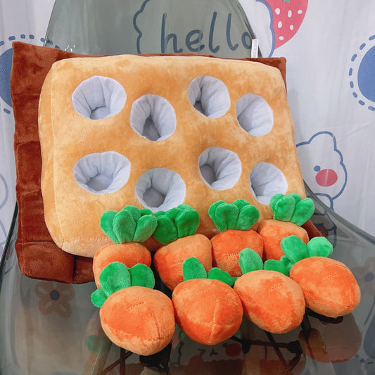 Hundespielzeug Plüsch Rettich - Interaktives Kauspielzeug für Hunde