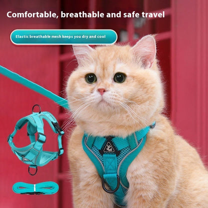 Hundegeschirr Weste mit Leine - Atmungsaktiv & Anti-Verlust für Hunde & Katzen