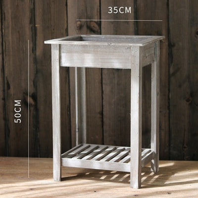 Solid Wood Retro Multi-functional Storage Rack