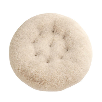 Round Pet Mat Dog Bed Plush Warm Sleep Dog Bed Cathouse Doghouse
