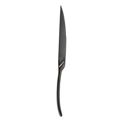 Portugal Titanium Black Stainless Steel Western Cutlery Set for Hotel and Restaurant Knife Fork Spoon Suite Factory Wholesale