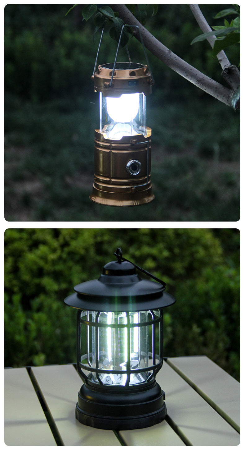 Outdoor Lamp Retro Revolving Lantern Camping Tent Lamp Camping Lamp Rechargeable Portable Lamp Atmosphere Lamp - Alles für deine Haustiere 