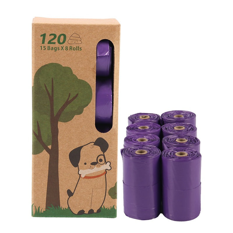 Biodegradable purple pet vest bag with roll up pet garbage bag and fecal collection bag