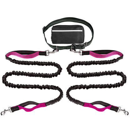 Pet Running Traction Jump Rope Suit Reflective Night Running Sports Waist Bag Cross