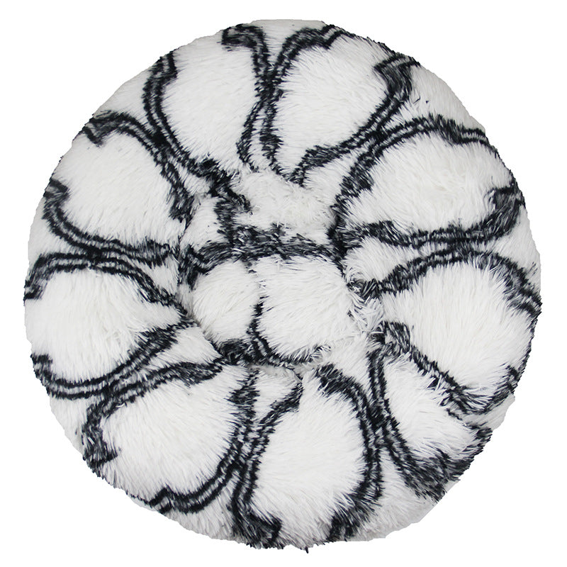Dog Kennel Cat Kennel Plush Round Gradual Change Pet Kennel Dog Bed Winter Mat Gradual Change Pet Mattress Pet Supplies
