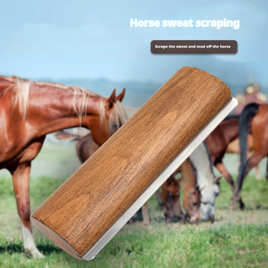 20cm Solid Wood Serrated Sweat Scraper For Horse Horse Cleaning Beauty Tools
