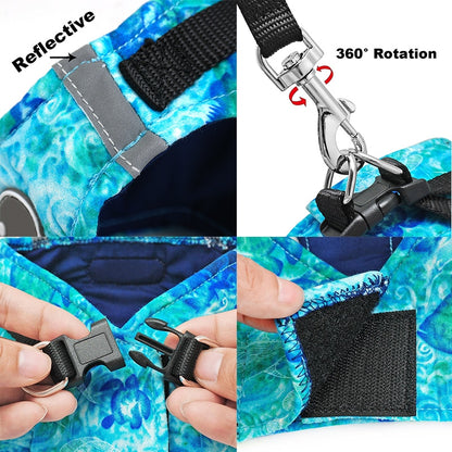 Winter Dog Harness Vest Collar with Leash Set Pet Walking Harness Adjustable Cat Led Reflective