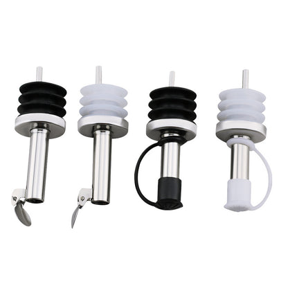 Stainless Steel Oil Bottle Stopper Pour Oil Stopper Silicone With Cap 2.4cm Stainless Steel Wine Olive Oil Pourer Dispenser