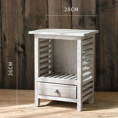 Solid Wood Retro Multi-functional Storage Rack